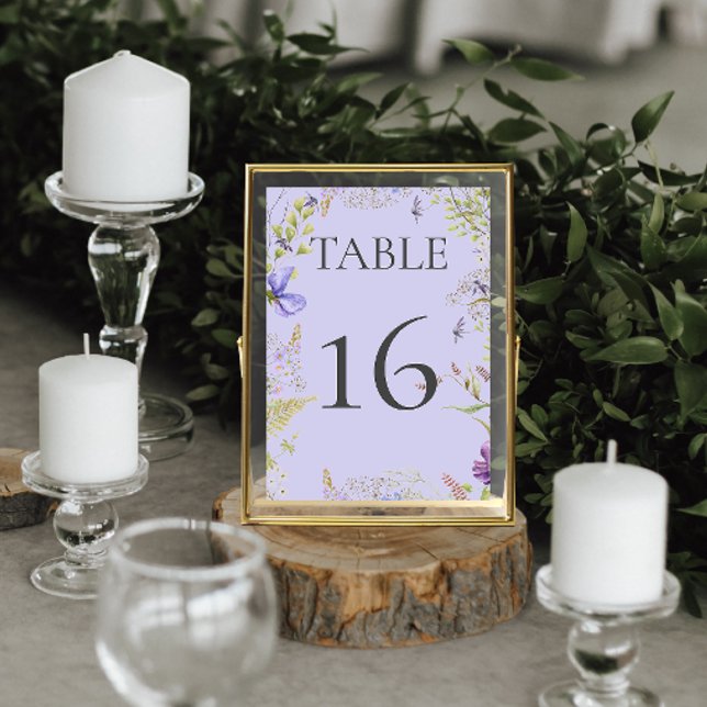 Numéro De Table Russe Lavender Sage Fleur sauvage Lavender Mariage (Créateur téléchargé)