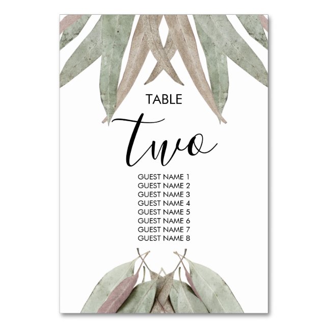 Numéro De Table Russe Mariage feuille Eucalyptus (Par défaut)