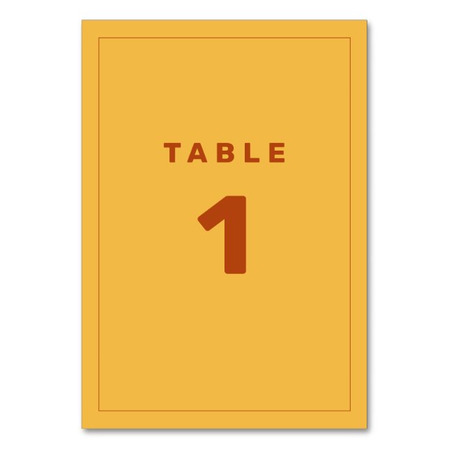 Numéro De Table Rust et Jaune Wes Anderson Numéro de tableau inspi (Par défaut)
