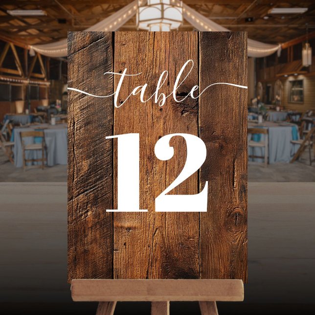 Numéro de table Rustic Barn Wood Boho (Rustic Barn Wood Boho Table Number)