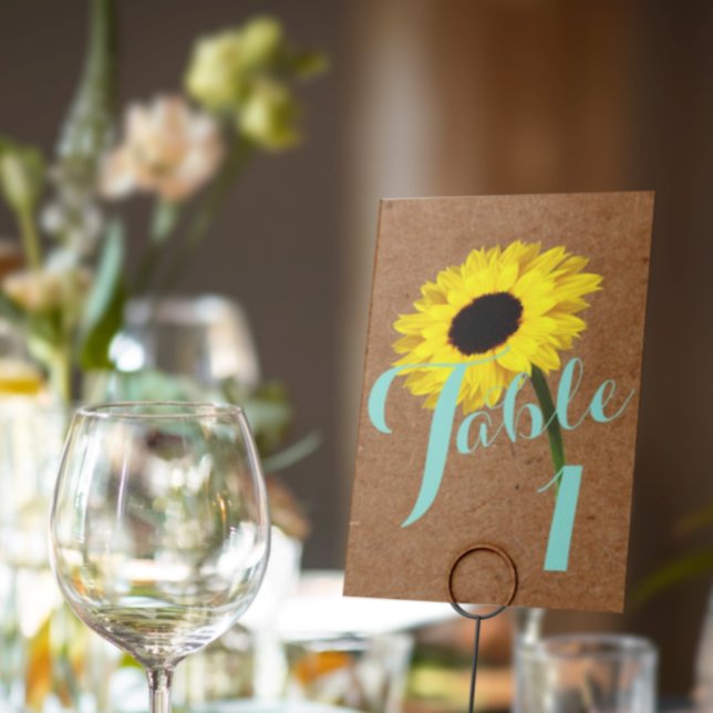 Numéro De Table Rustic Bride Sunflower Shower Wedding Reception (Créateur téléchargé)
