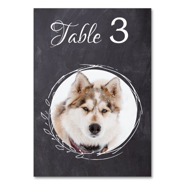Numéro De Table Rustic Chalkboard Vert Mariage Animaux de compagni (Par défaut)