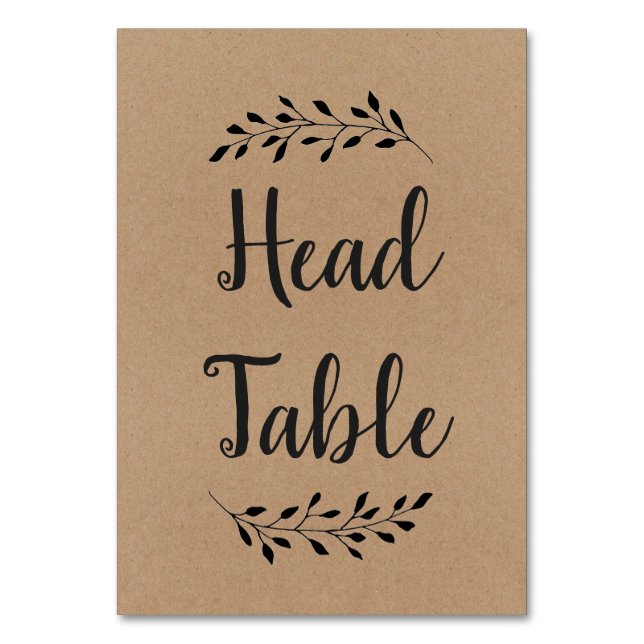 Numéro De Table Rustic Laurel Table Connexion papier Kraft (Par défaut)