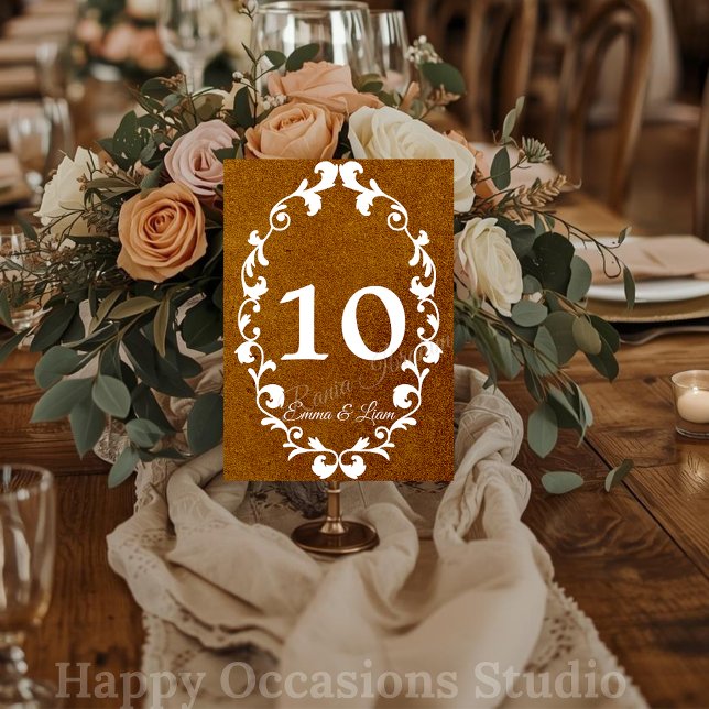 Numéro De Table Rustic Mexican Wedding Table Number Card (Créateur téléchargé)