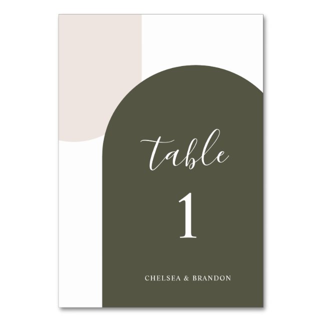 Numéro de table rustique bohème vert sauge minimal (Par défaut)