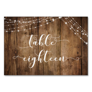 Numéro De Table Rustique Brown Bois & Lumières Table Dix-huitième