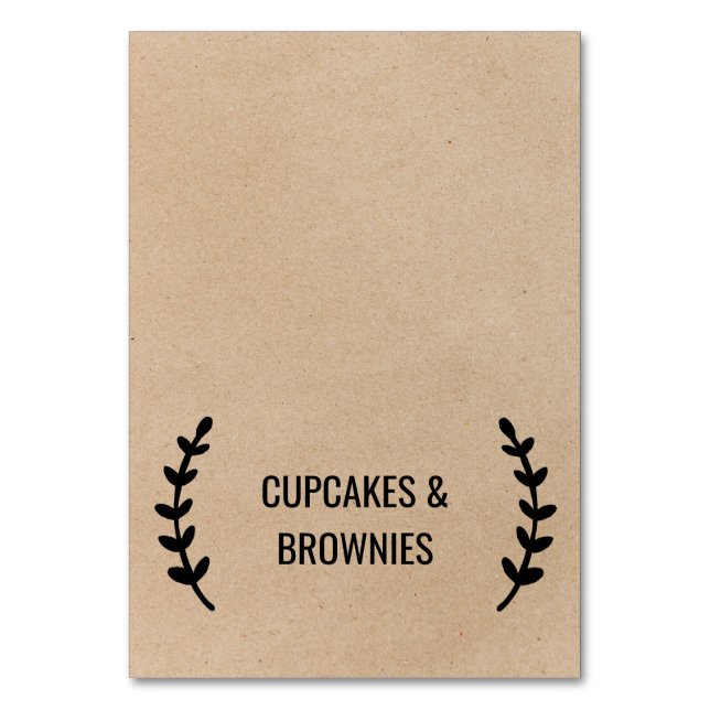 Numéro De Table Rustique Chic Faux Kraft Calligraphie Alimentation (Par défaut)