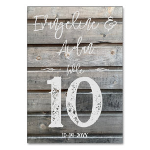 Numéro De Table Rustique chic Mariage de bois de barnwood