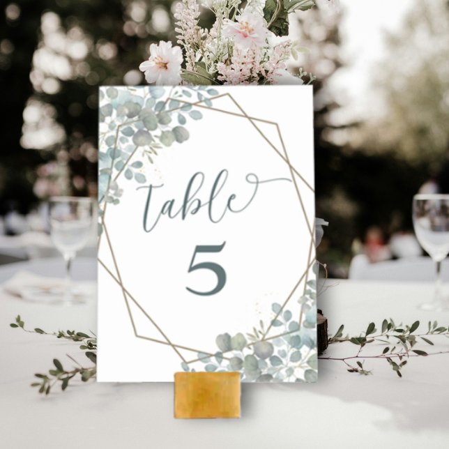 Numéro De Table Rustique Eucalyptus Mariage de verdure (Créateur téléchargé)