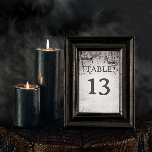 Numéro De Table Rustique gothique Noir & Bourgogne Mariage d'Hallo