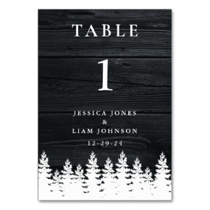 Numéro De Table Rustique Pays Bois Automne Automne Hiver Mariage
