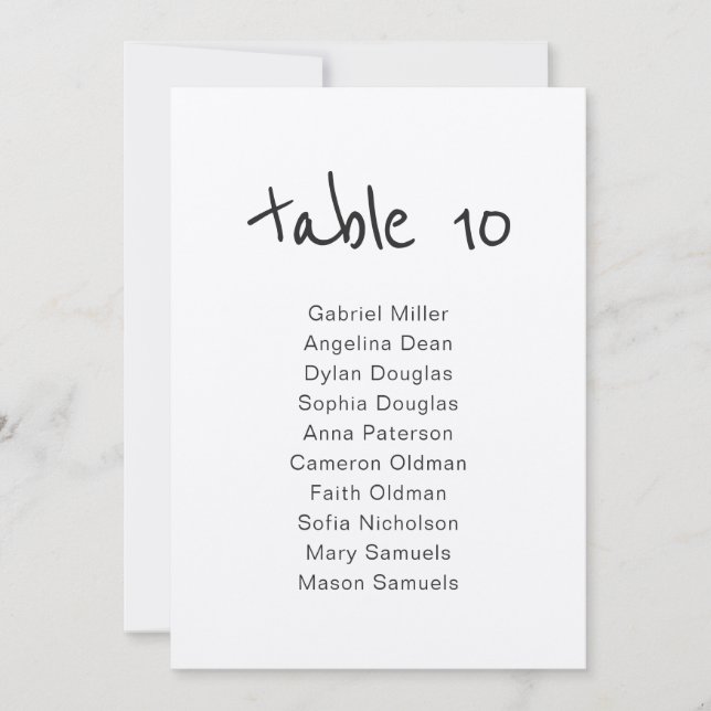 Numéro de table rustique simple avec places (Devant)