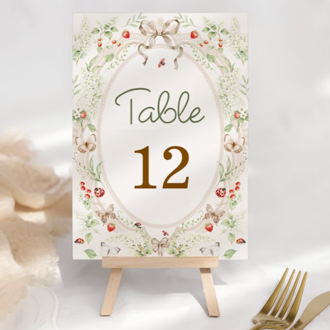 Numéro de table rustique vintage fleur sauvage (Créateur téléchargé)