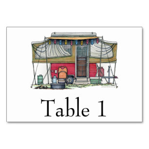 Numéro De Table RV Cute Popup Camper Travel Trailer
