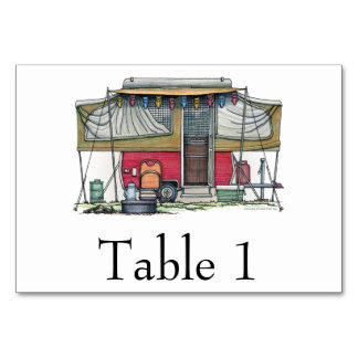 Numéro De Table RV Cute Popup Camper Travel Trailer