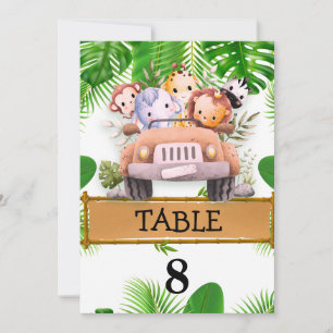 Numéro de table Safari Wild JUNGLE pour un anniver