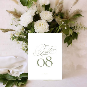 Numéro De Table Sage élégant sur Mariage de calligraphie blanche