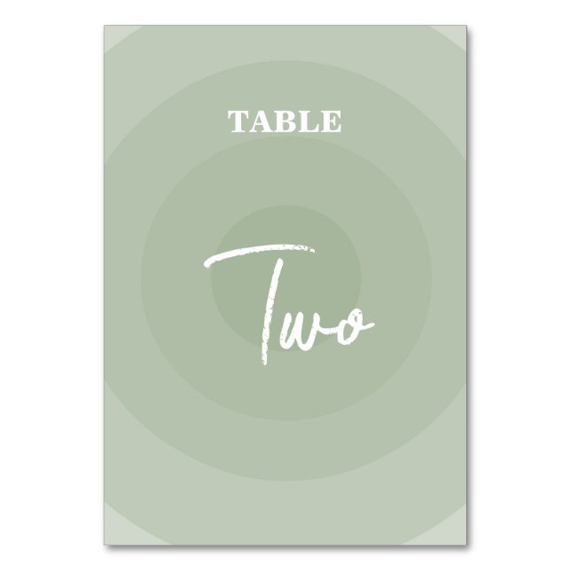 Numéro De Table Sage Green Moderne Monogramme Mariage Numéro de ta (Par défaut)
