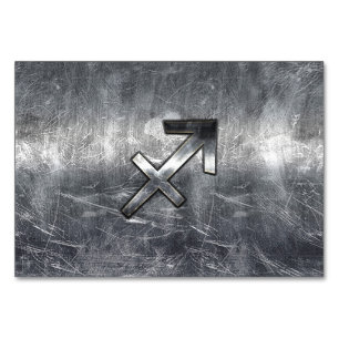 Numéro De Table Sagittarius Zodiac Connexion Silver Steel look