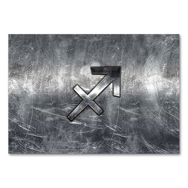 Numéro De Table Sagittarius Zodiac Connexion Silver Steel look (Devant)