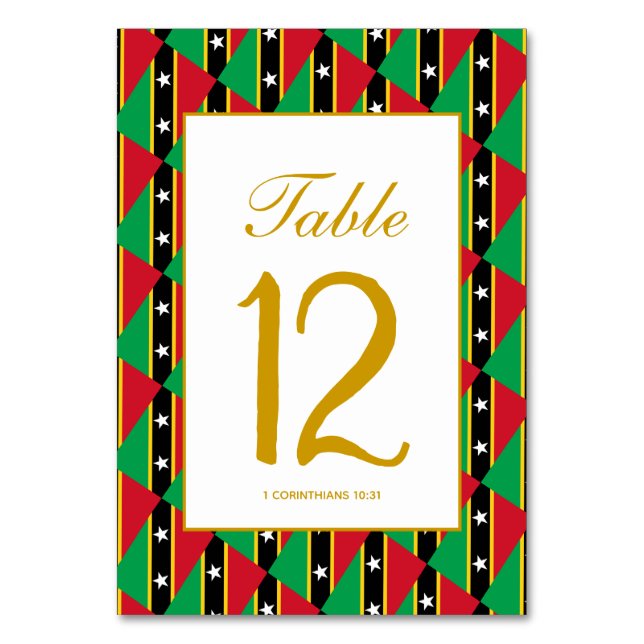Numéro De Table SAINT-KITTS NÉVIS Célébration de banquet Mariage (Par défaut)