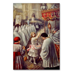 Numéro De Table Sainte Thérèse jetant des roses Corpus Domini Beau