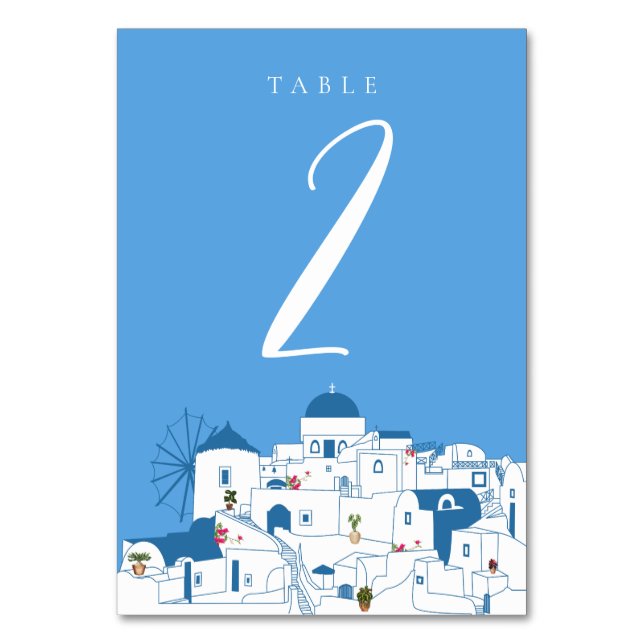 Numéro De Table Santorin Destination Mariage de l'île grecque (Par défaut)