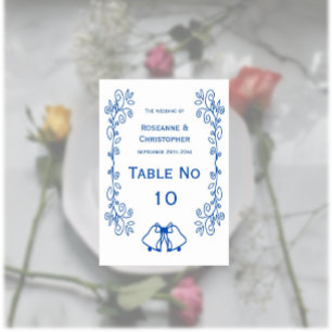 Numéro De Table Sapphire Mariage Table Card Bells Sapphire Défilem