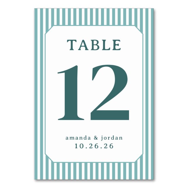 Numéro de table sarcelle élégant (Par défaut)