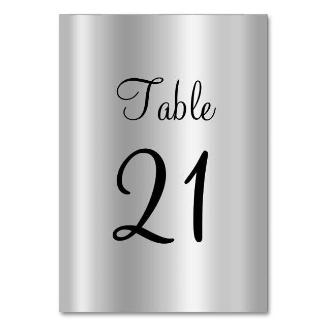 Numéro De Table Satin ombré argent pâle faux foil (Par défaut)