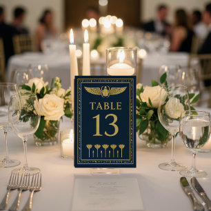 Numéro De Table Scarabée et Lotus Égyptien – Modifiable