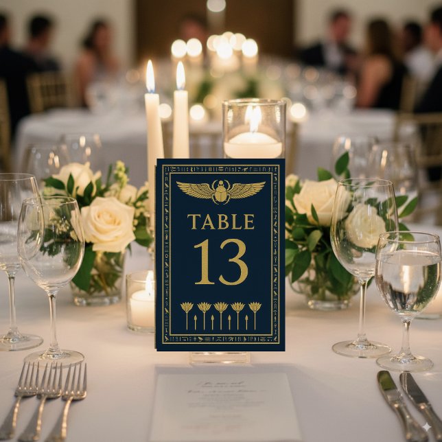 Numéro De Table Scarabée et Lotus Égyptien – Modifiable (Créateur téléchargé)
