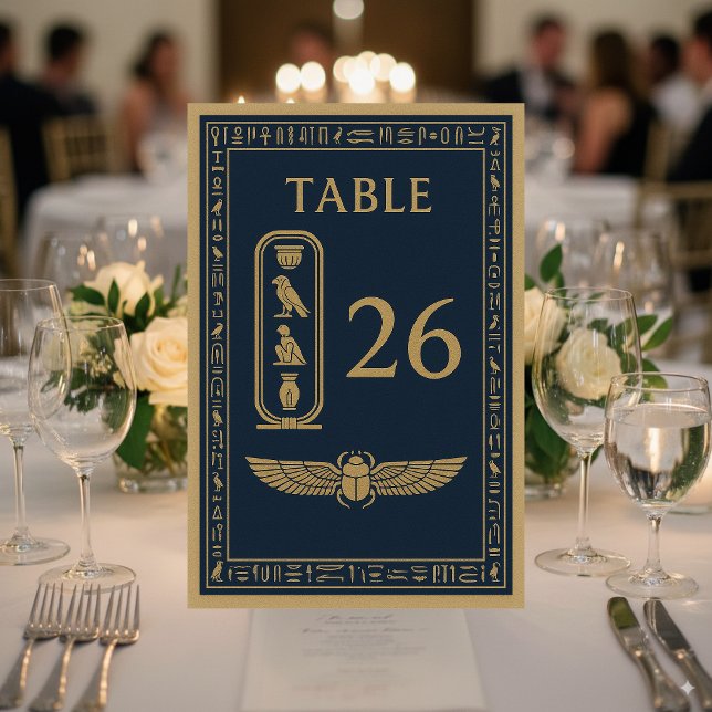 Numéro De Table Scarabée et Vases Égyptiens – Modifiable (Créateur téléchargé)