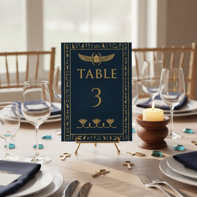Numéro De Table Scarabée & Lotus Égyptien – Modifiable (Créateur téléchargé)