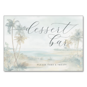 Numéro De Table Scène de plage à l'aquarelle aux tons pastel tranq
