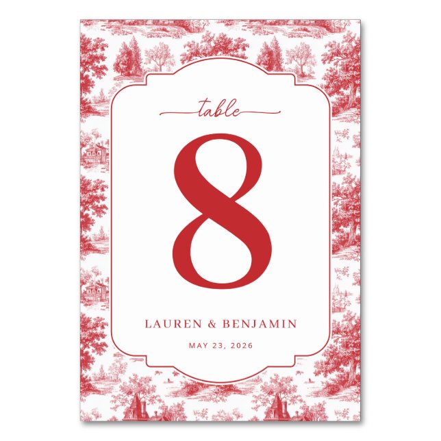 Numéro De Table Scènes pastorales rouges élégantes (Par défaut)