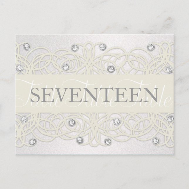 Numéro de table scintillant et cristaux (Devant)