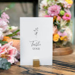 Numéro De Table Script Botanique simple Mariage Boho noir blanc<br><div class="desc">Script botanique simple Mariage noir et blanc Numéro de table</div>