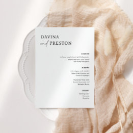 Numéro De Table Script contemporain MARIAGE moderne MENU DÎNER