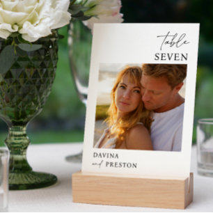 Numéro De Table Script contemporain PHOTO MINIMALE