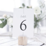 Numéro De Table Script minimal moderne<br><div class="desc">Des numéros de table simples et chics font une déclaration élégante à votre mariage ou événement. Le design comporte "table" en écriture manuscrite,  avec la table en dessous dans la typographie serif intemporelle. Le design se répète sur le dos. Couleur : Cendres,  un noir doux.</div>