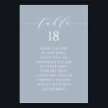 Numéro De Table Script minimaliste Dusty Blue Mariage Plan de sièg<br><div class="desc">Étendez votre événement avec nos cartes de table personnalisables avec typographie minimaliste. Conçues pour se fondre harmonieusement dans n'importe quel décor, ces cartes de table modernes offrent une touche personnelle et élégante à votre occasion spéciale. Que vous fêtiez un mariage, un anniversaire, un diplôme, un baby shower ou tout autre...</div>