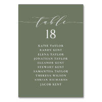 Script minimaliste Taupe Mariage vert Plan de sièg