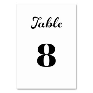 Numéro De Table Script moderne Flair minimaliste Mariage blanc