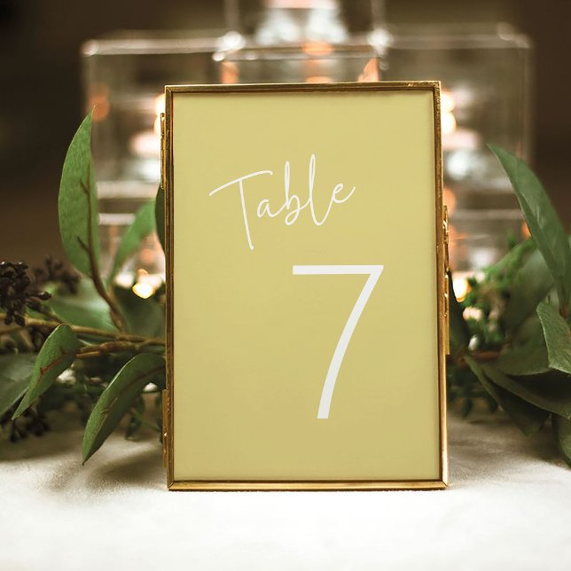 Numéro De Table Script moderne Jaune Oh Baby Baby shower simple (Créateur téléchargé)