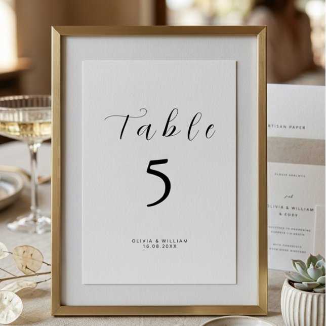 Numéro De Table Script Moderne Minimaliste (Créateur téléchargé)