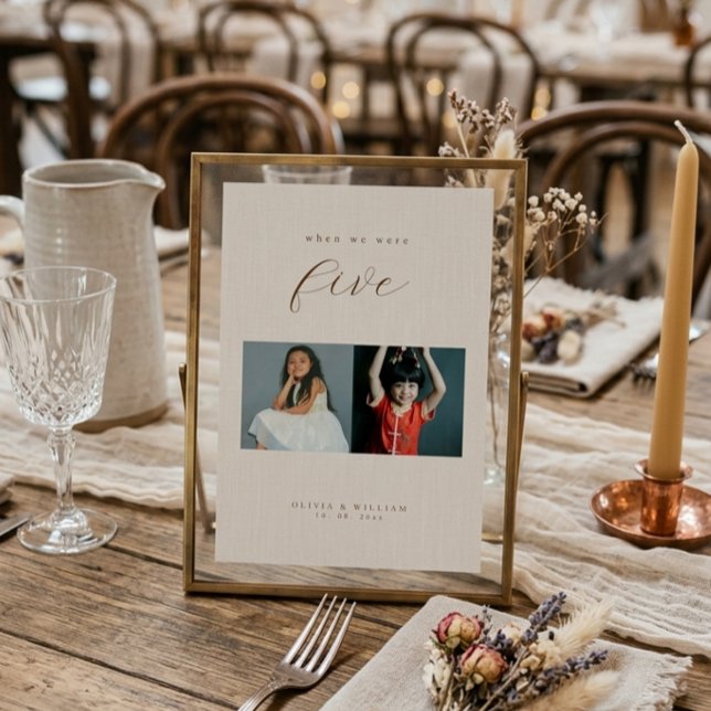 Numéro De Table Script Moderne Rustique Enfance Photos comme (Créateur téléchargé)