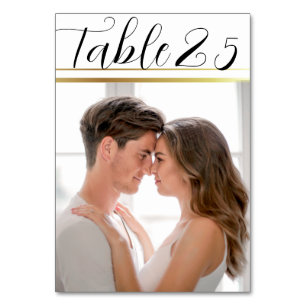 Numéro De Table Script noir rustique Mariage Photo