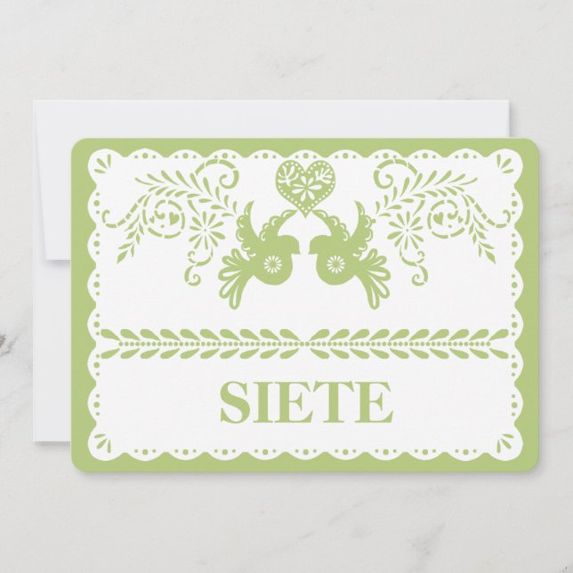 Numéro de Table Sept Siete Papel Picado Or Fiesta (Devant)