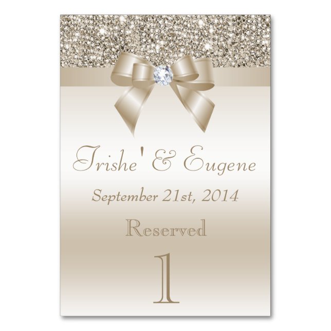 Numéro De Table Séquences et vaches de champagne Faux (Par défaut)